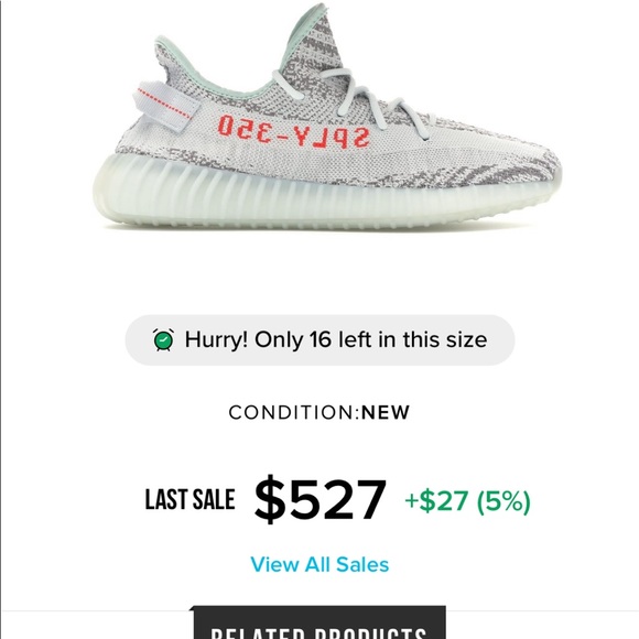 YEEZY BOOST 350 V2 BLUE TINT - Picture 7 of 7